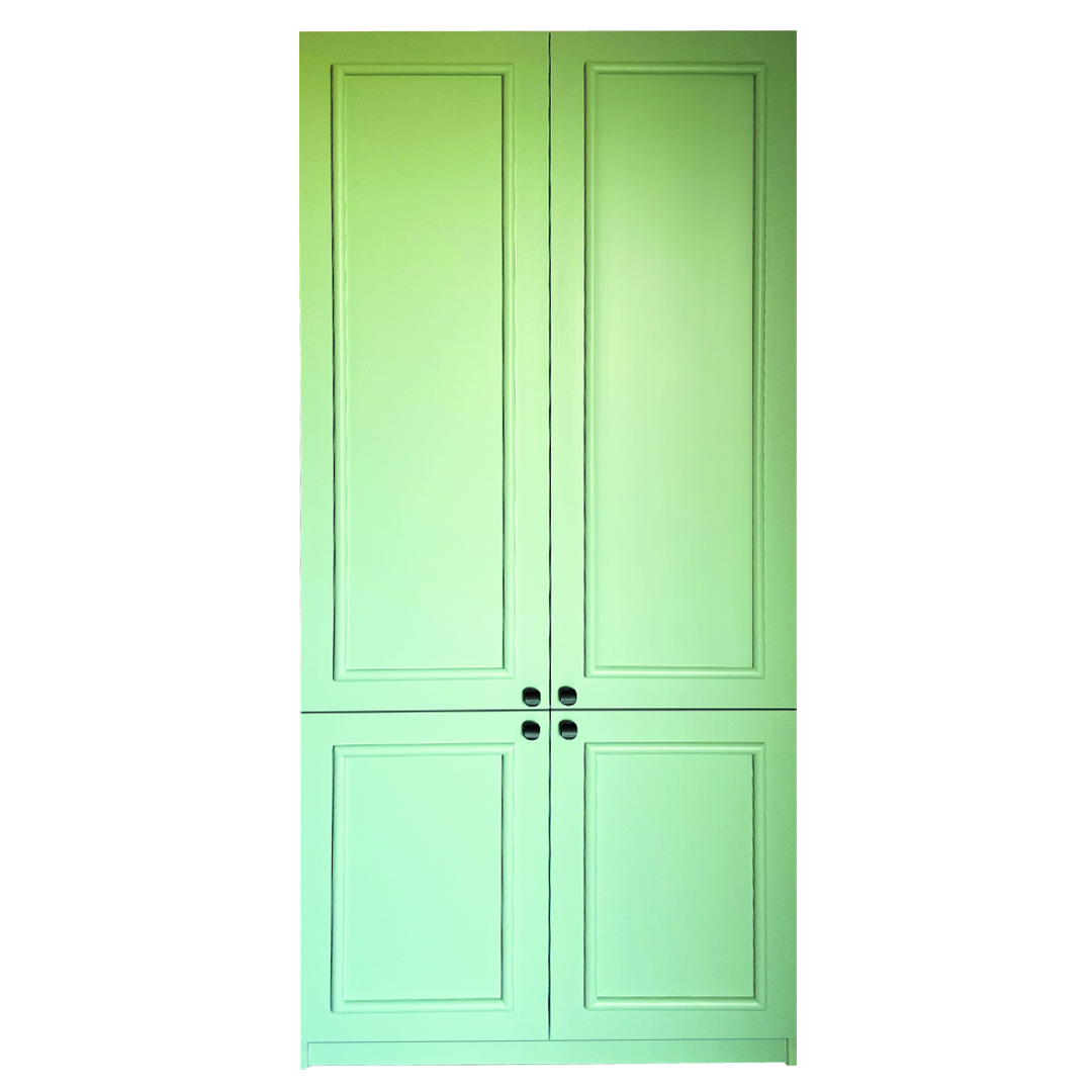 Hinged Wardrobe with Colorful Finish and Natural Oak Interior 0
