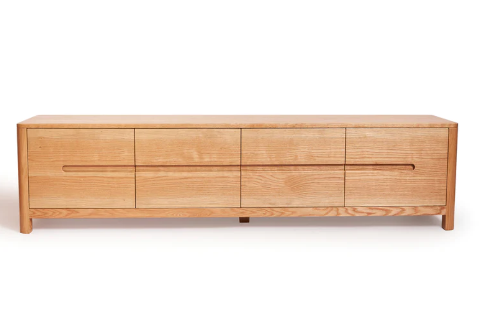 Minimalist Natural Oak TV Unit With Storage Drawers 0