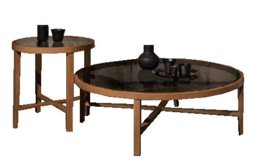 Barcelona Wooden Coffee Tables With Glass Tops 0