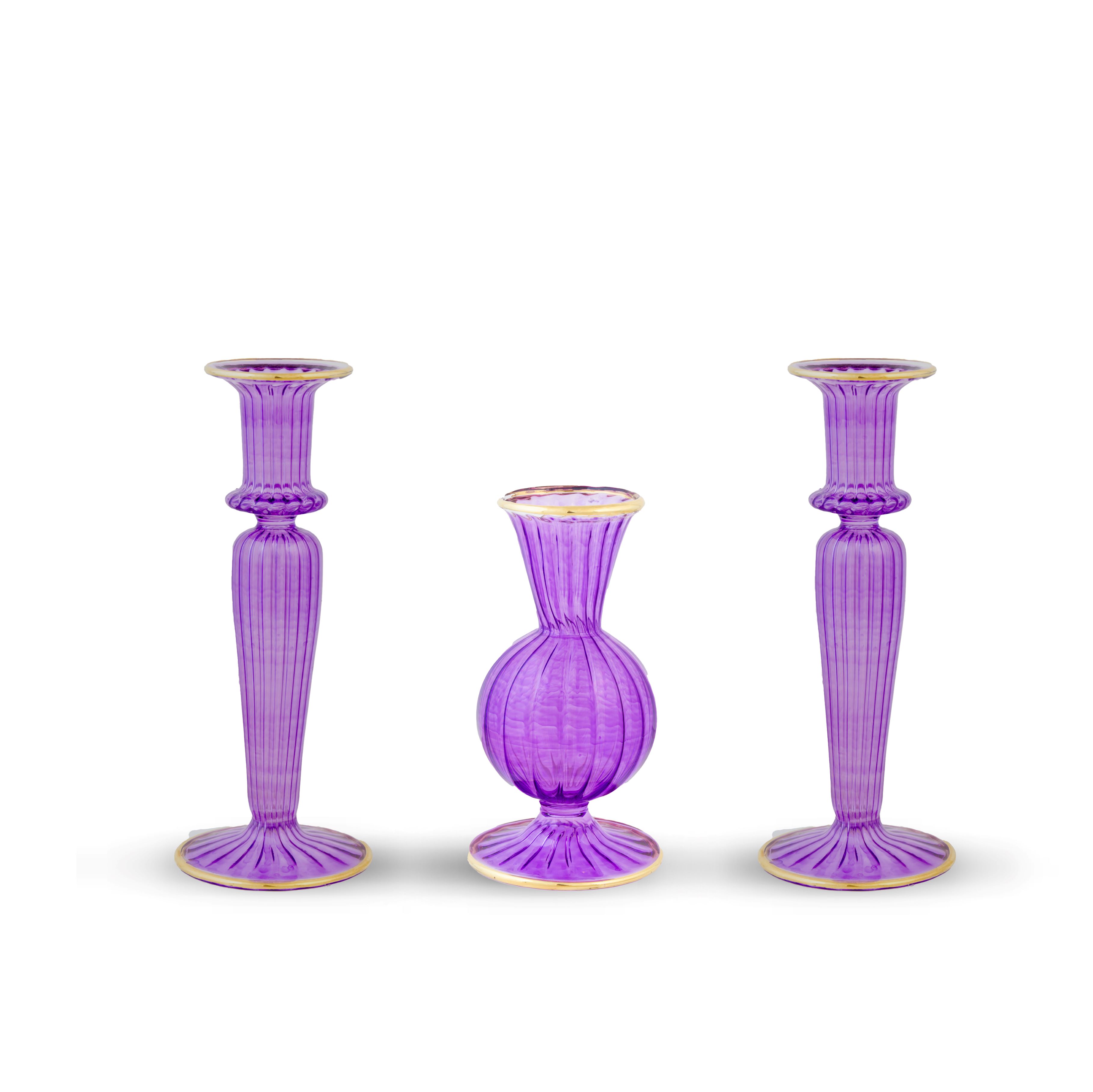Candlesticks, & vase 0