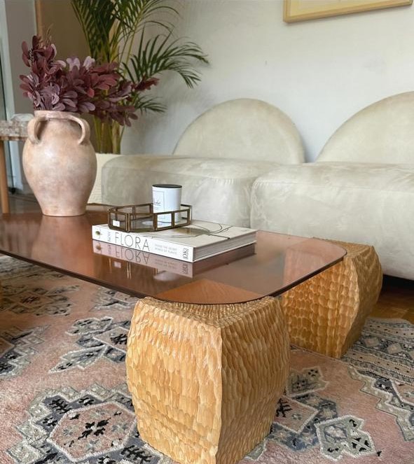 Carven Coffee Table with tinted glass Top 0