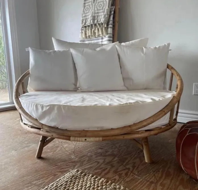 Sachi Daybed Lounger In Bamboo With Mattress & Cushions 1