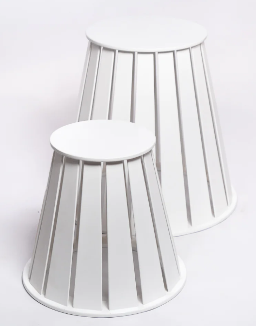Tarboosh Side Table Set From Palms Ribs With Round Top 0