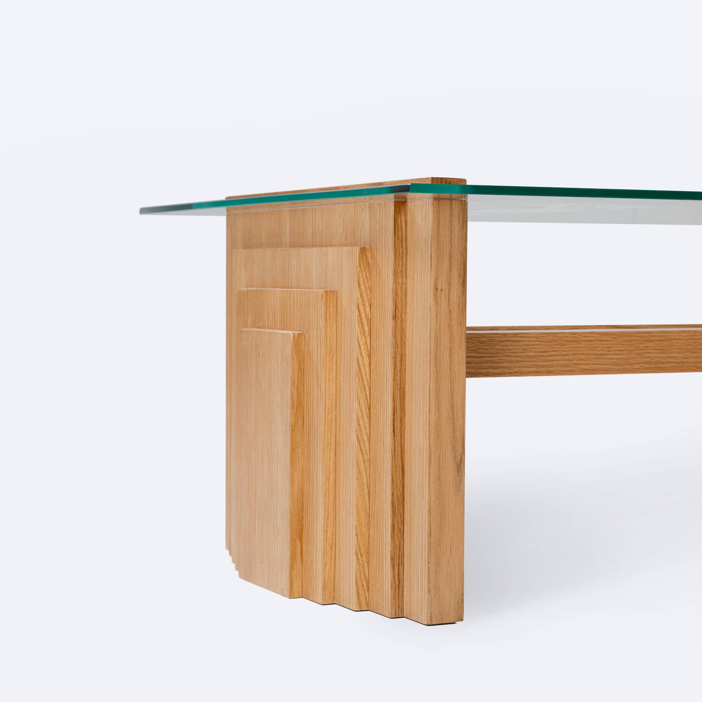 Sakkara Coffee Table - Glass Top - Oak Veneer - Rectangle 1