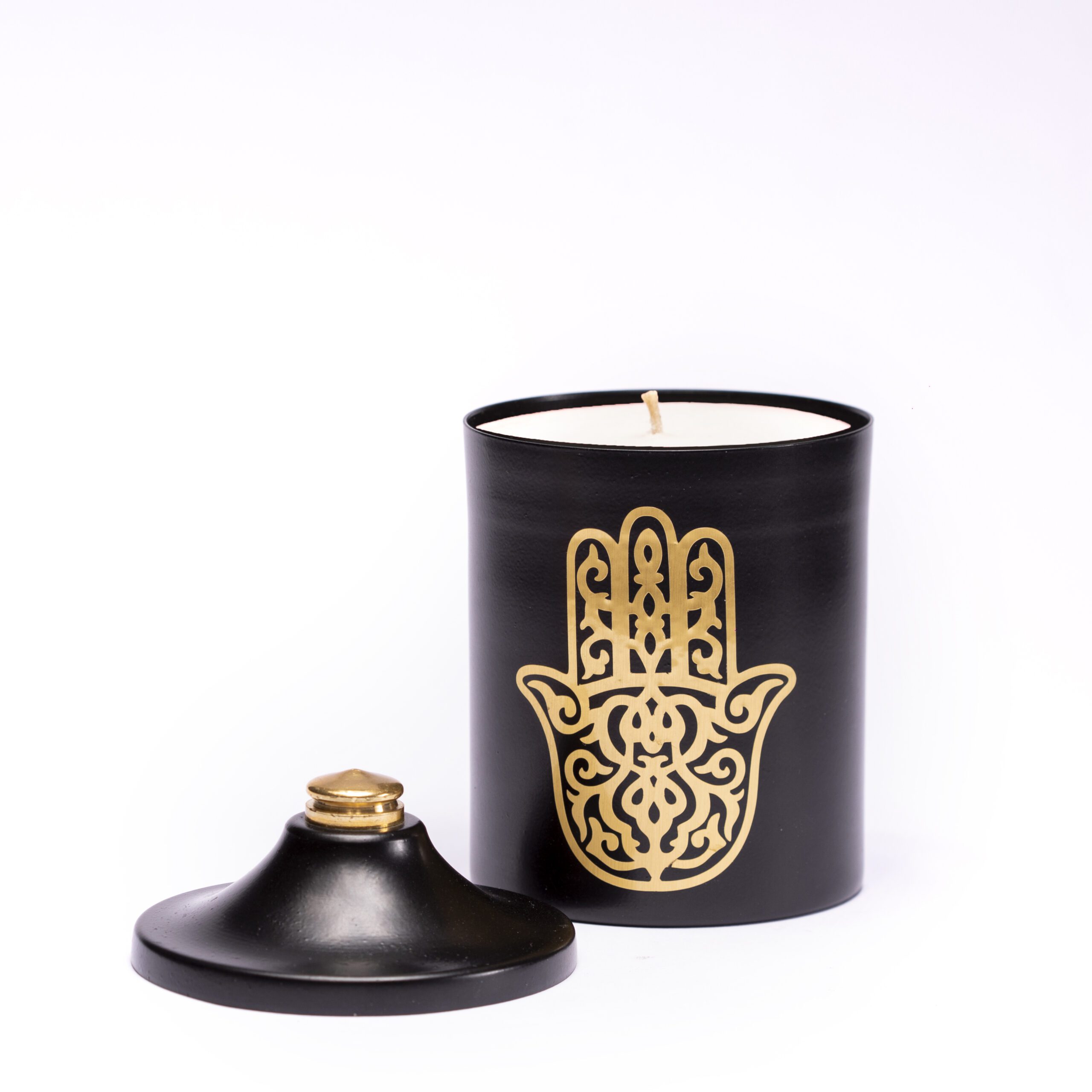 Eucalyptus & Lavender Scented Pyramid Candle Cup Black 0