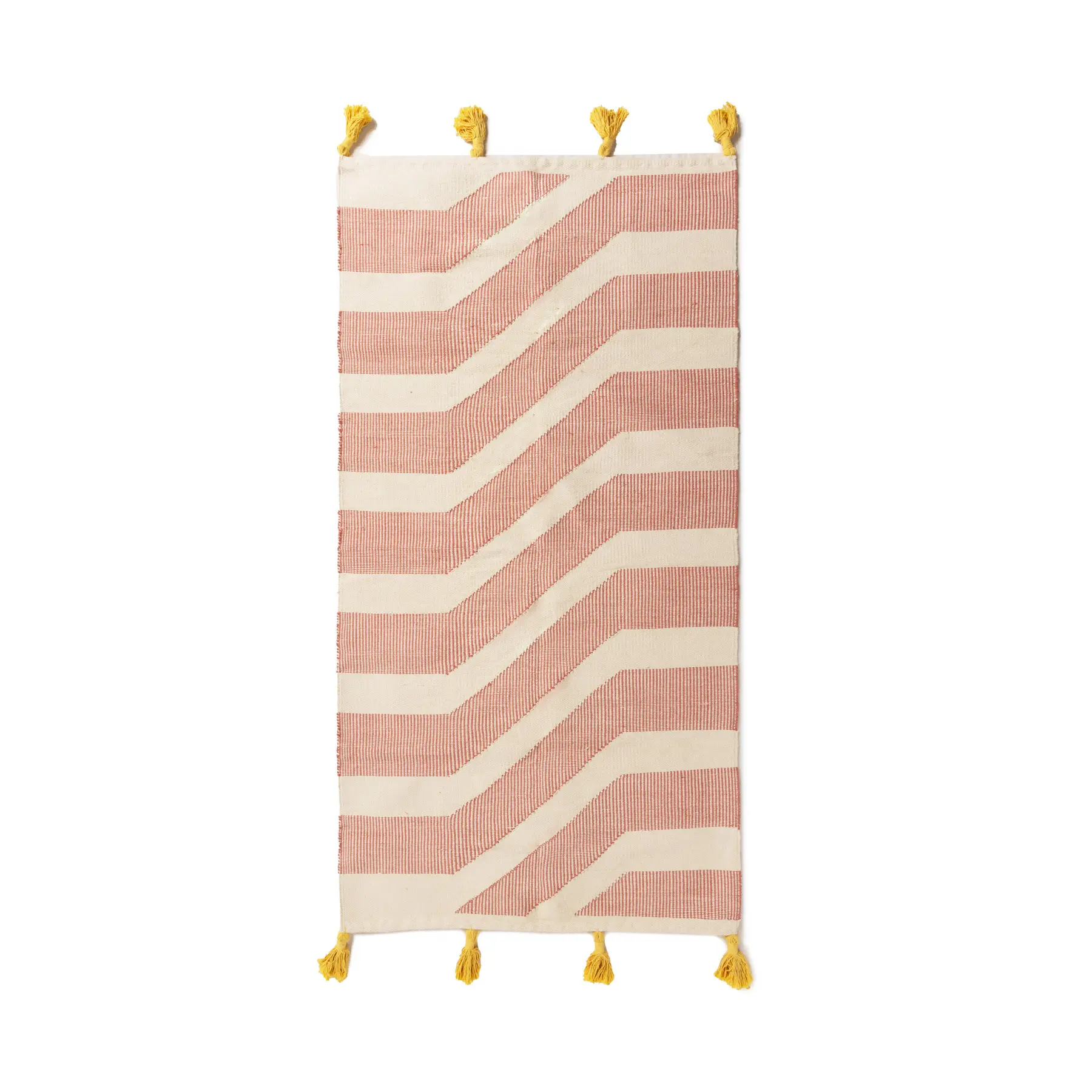 Current Pink Chevron Handwoven Cotton Rug – 100% Natural Cotton - 150*80 cm 0