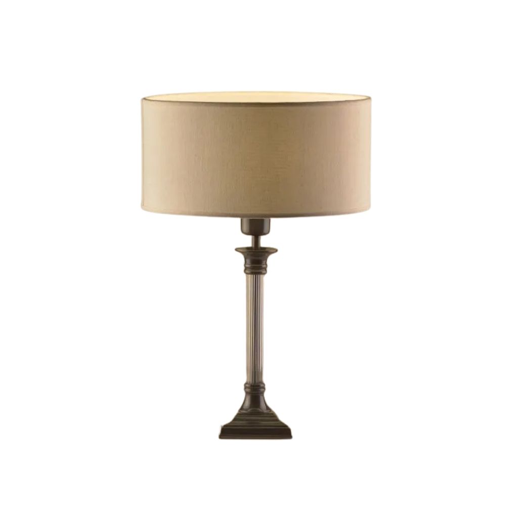 Brass Tulip Table Lamp with Fabric Shade 0