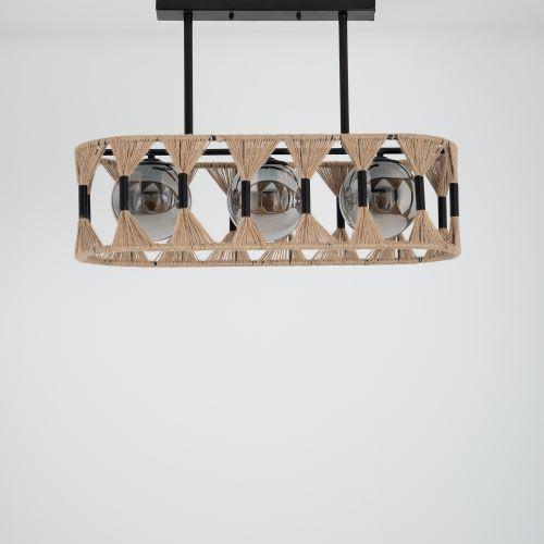 Dark Jute & Glass Pendant Lamp TA_BU_005 1