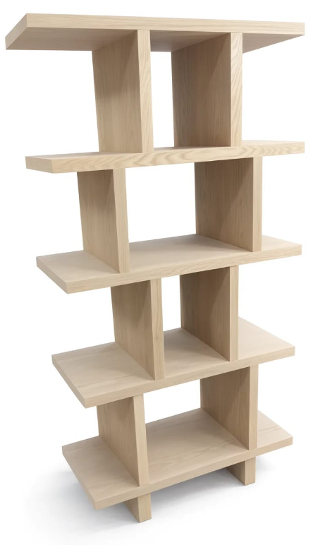 Bricks Shelving Unit - Oak Veneer Wooden Structure 1