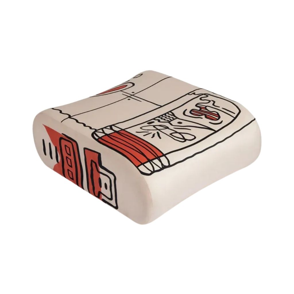 Kipu Ottoman - Stylish Velvet Seat With a Unique Graphic Print 0
