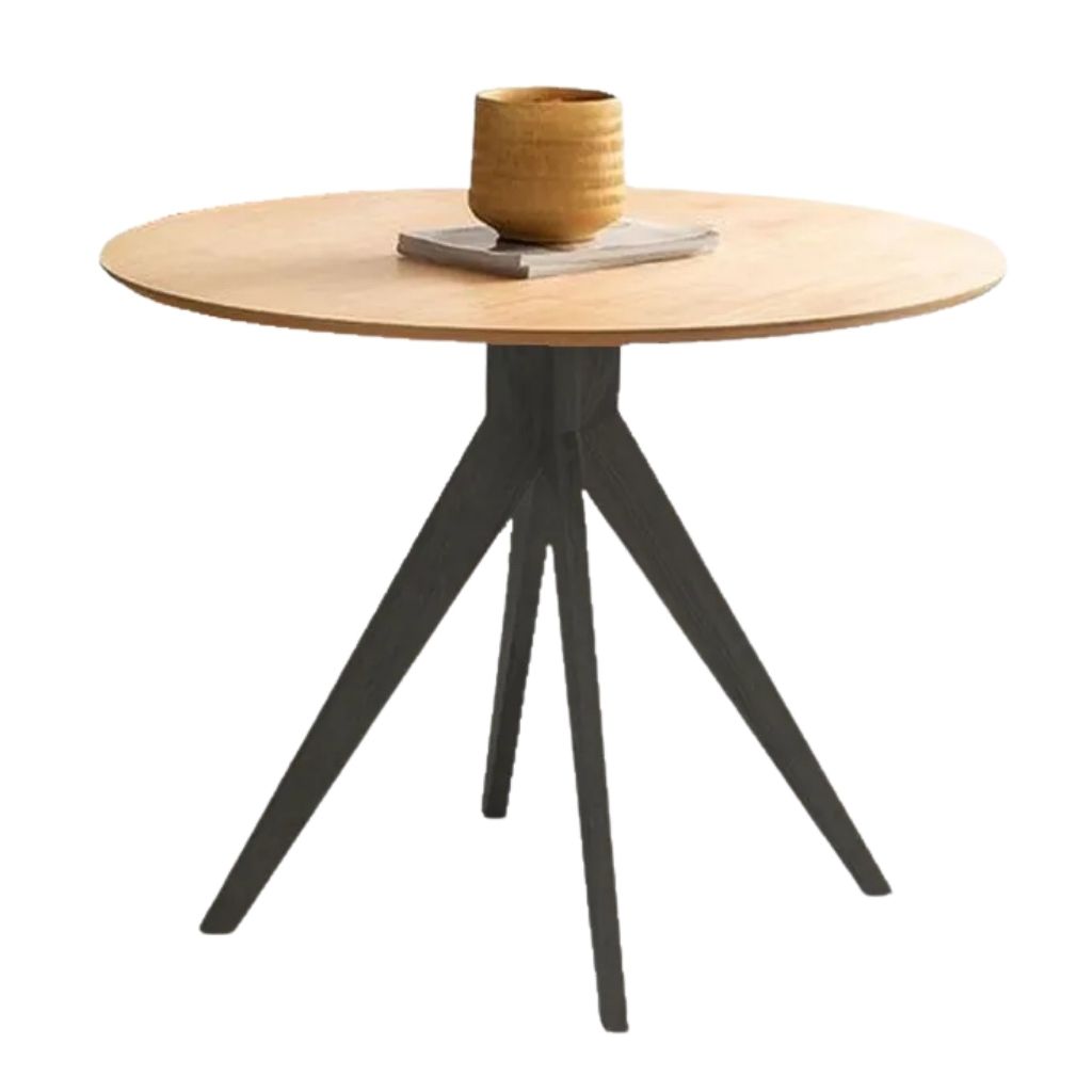 Minu Round Dining Table With Geometric Black Legs image