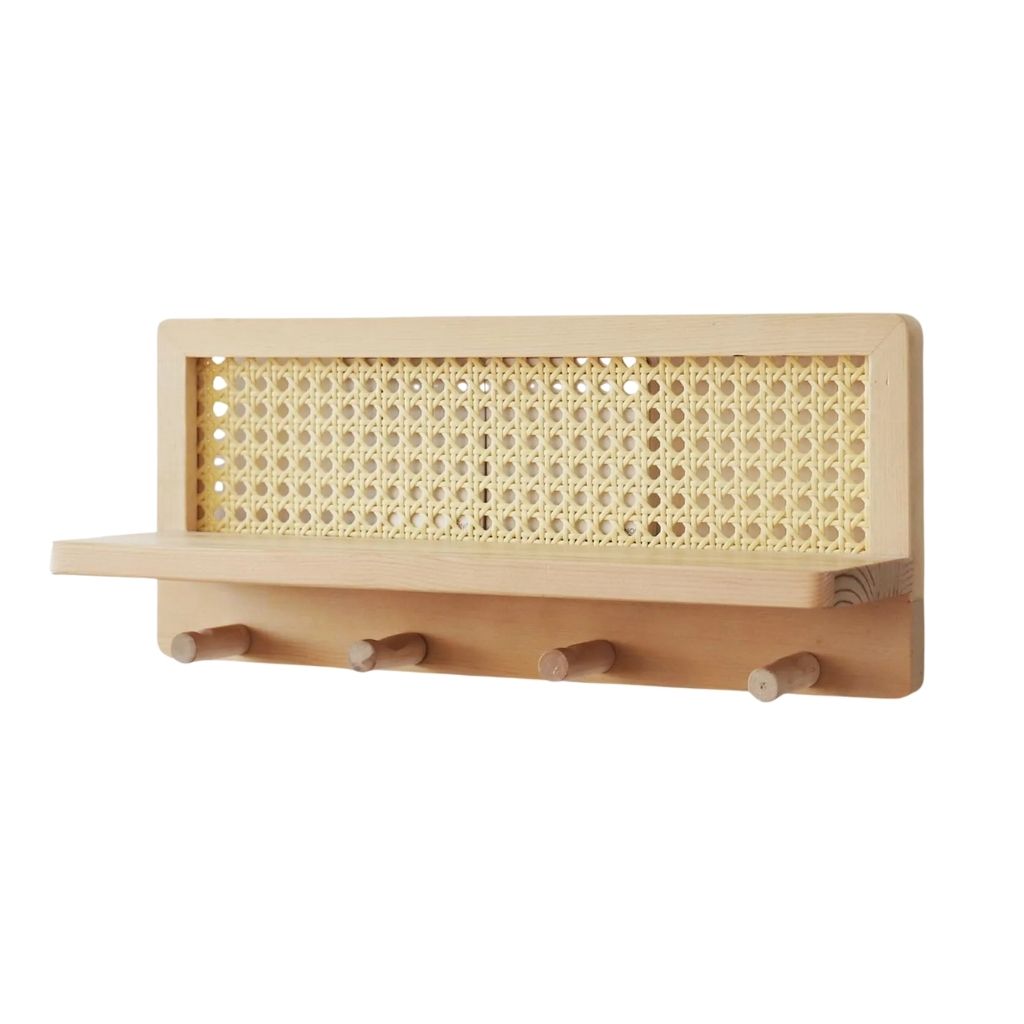 Decorative Coat Hook Rack With Floating Shelf for Entryway 0