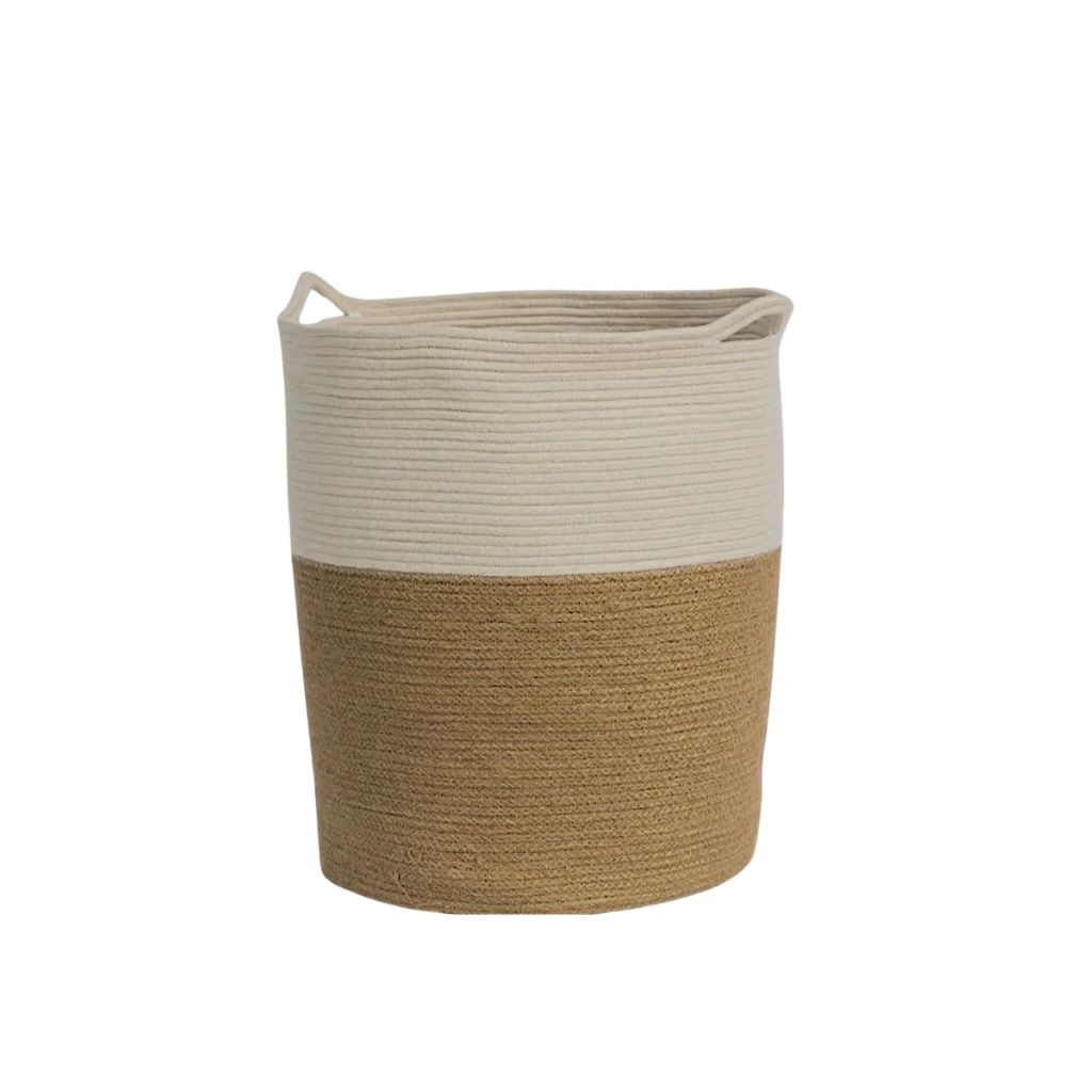 Jute x Cotton Laundry and Storage Basket 0