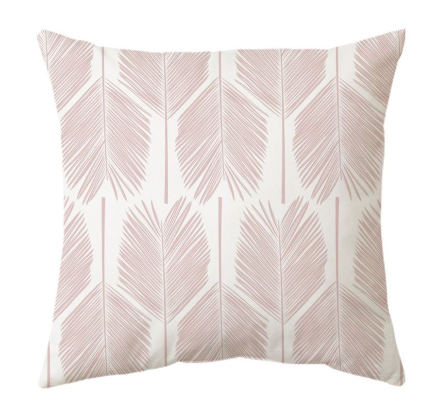 Cycas Cushion (Pink on White) 0