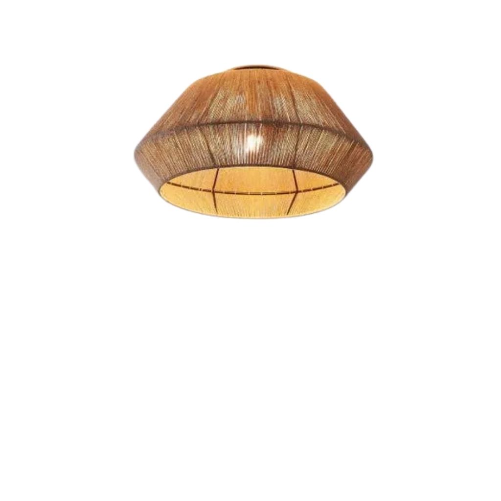 Jute Flush Ceiling Lamp – Natural Warmth & Modern Style - C063 0