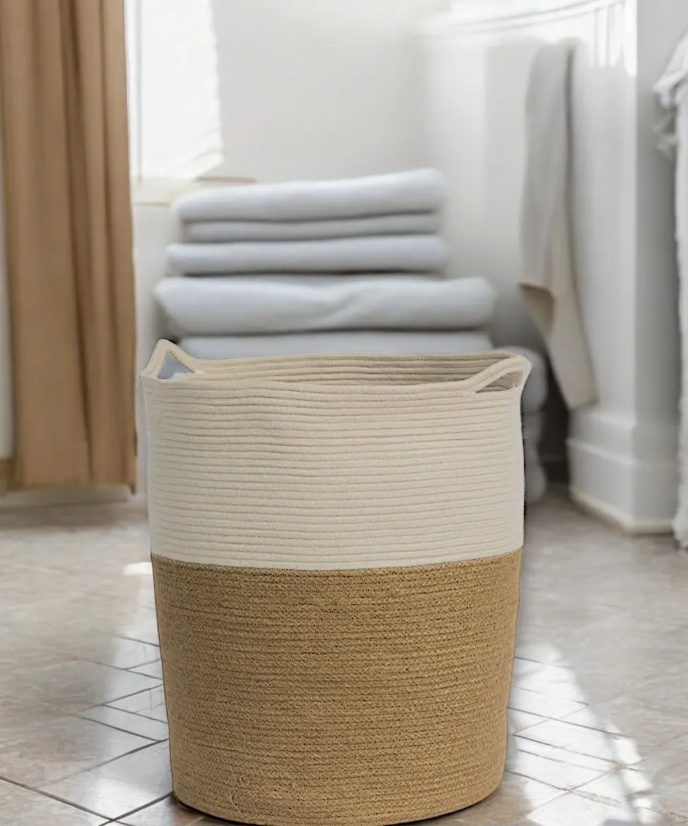 Jute x Cotton Laundry and Storage Basket 1