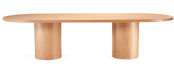 Cradle Oval Dining Table - Oak Top and Veneer Base 0