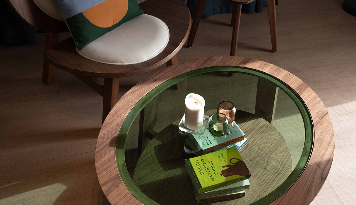 Nordica Aurora Coffee Table - Glass Top - Japanese Design 2