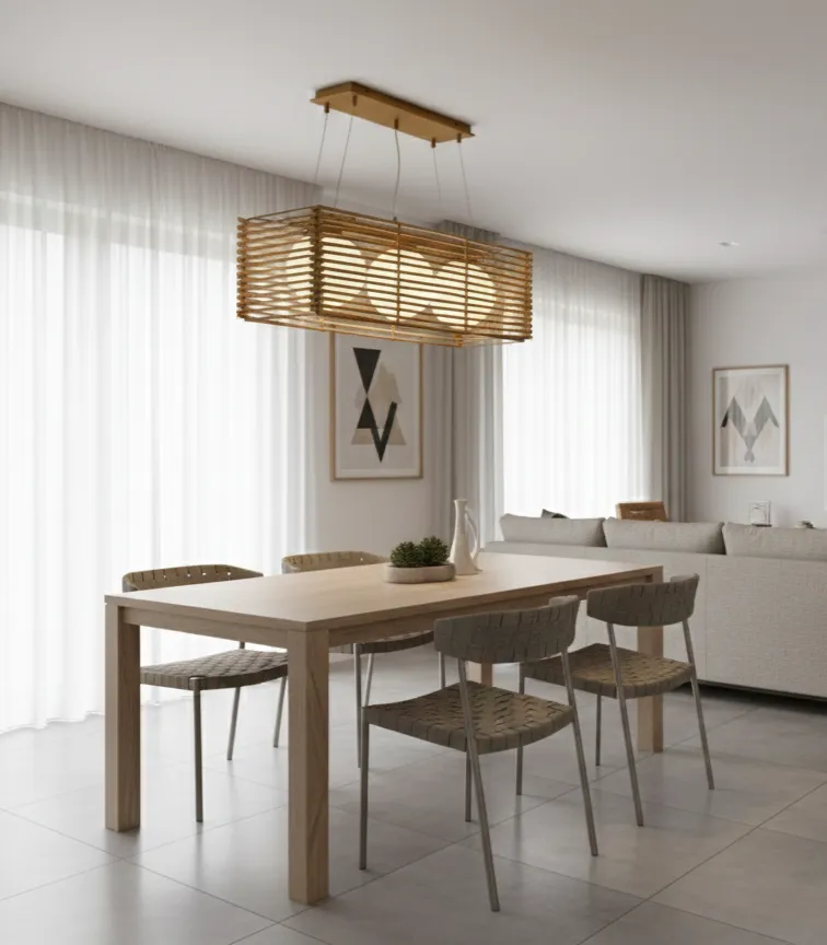 Rose Triple Bamboo Ceiling Lighting 1