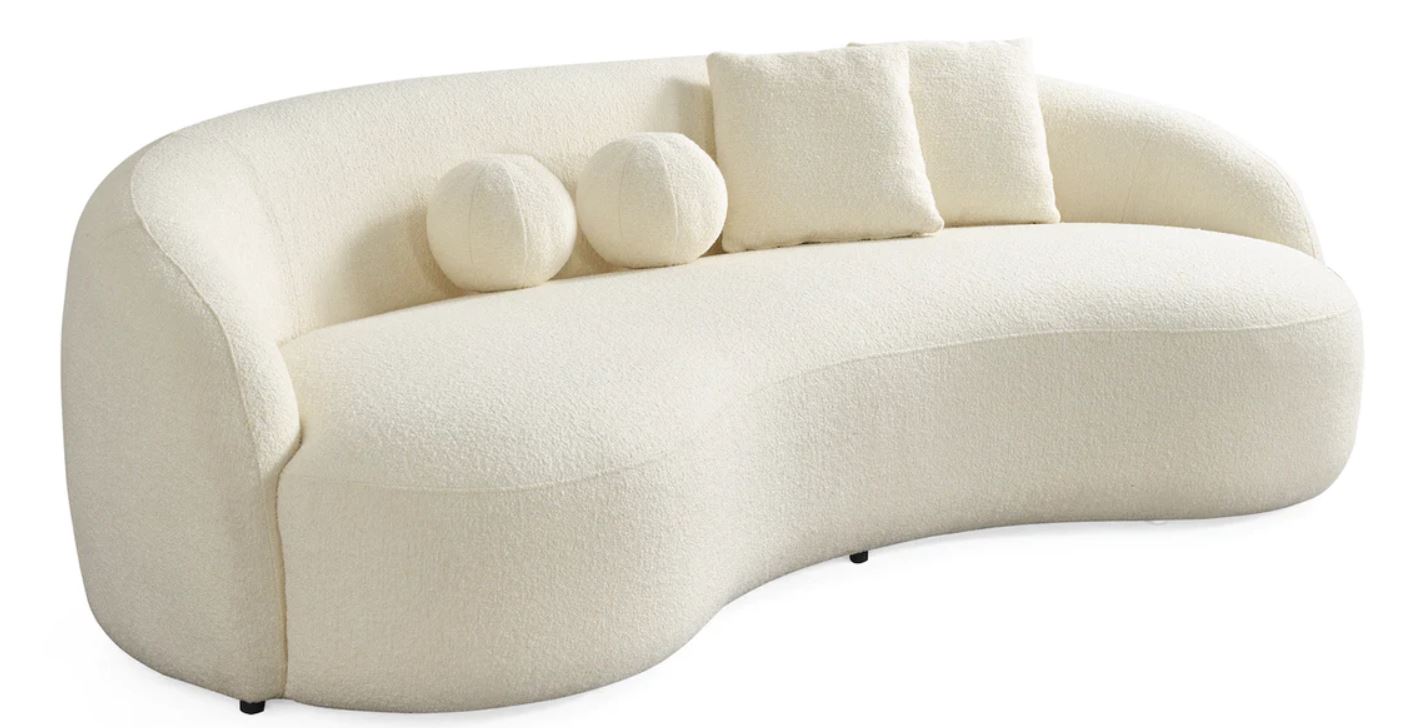 Florence Curved Sofa With Plush Cushions 0