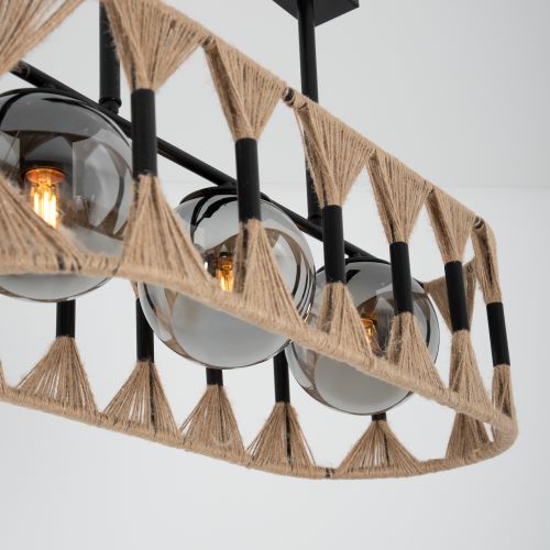 Dark Jute & Glass Pendant Lamp TA_BU_005 2