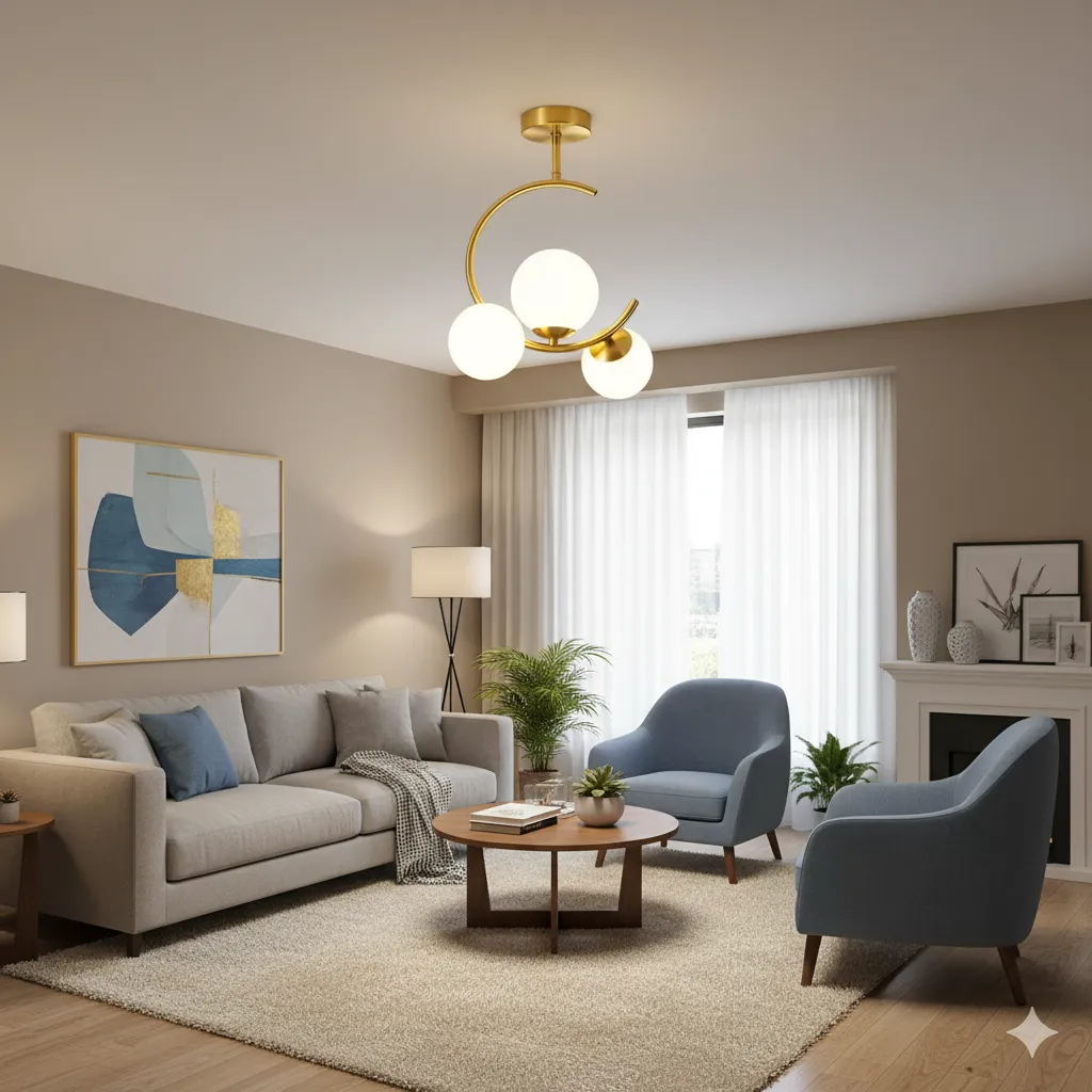 Nayara Ceiling Lamp - Gold & White - YLLE7 1