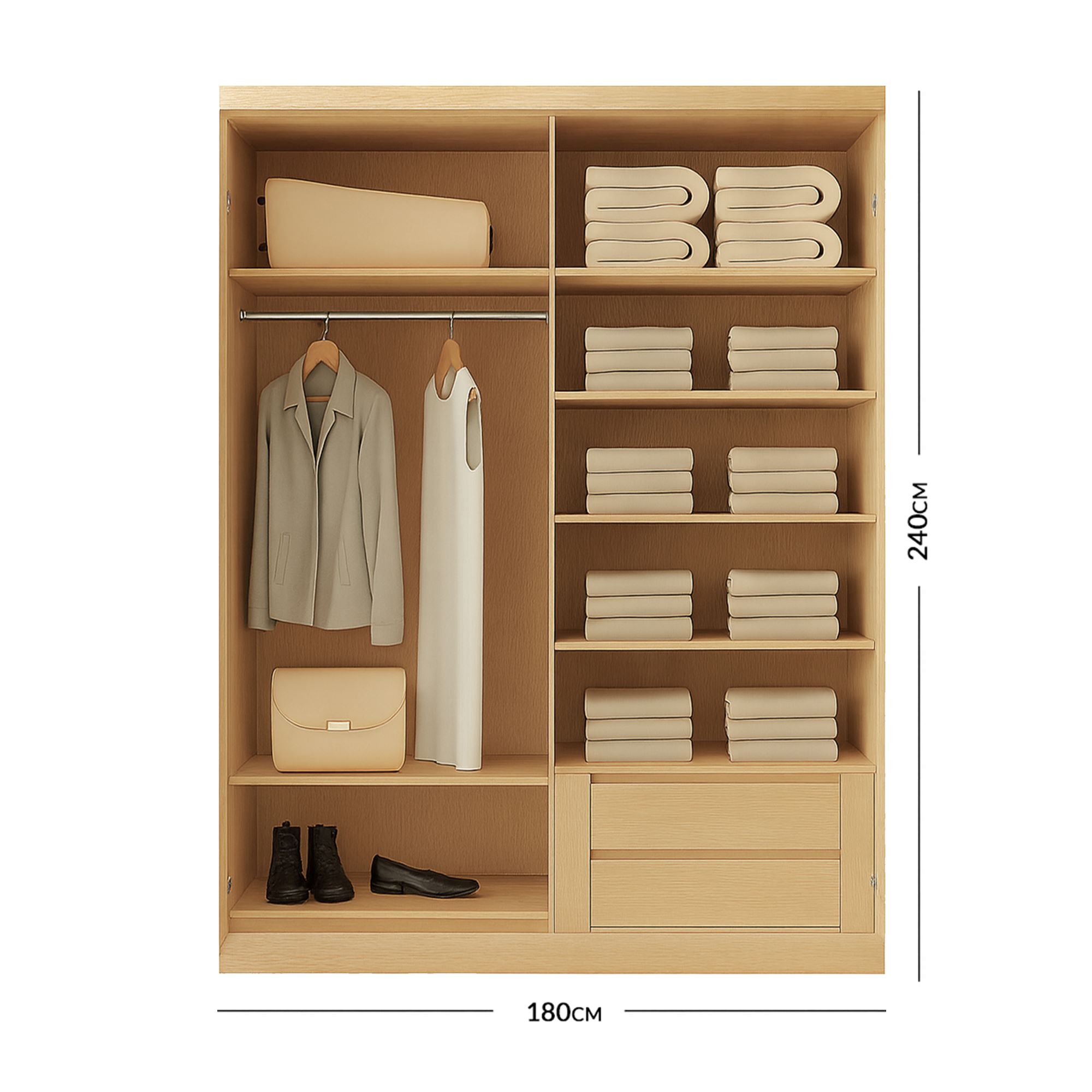 Glow Lacquered Hinged Cane Wardrobe 5