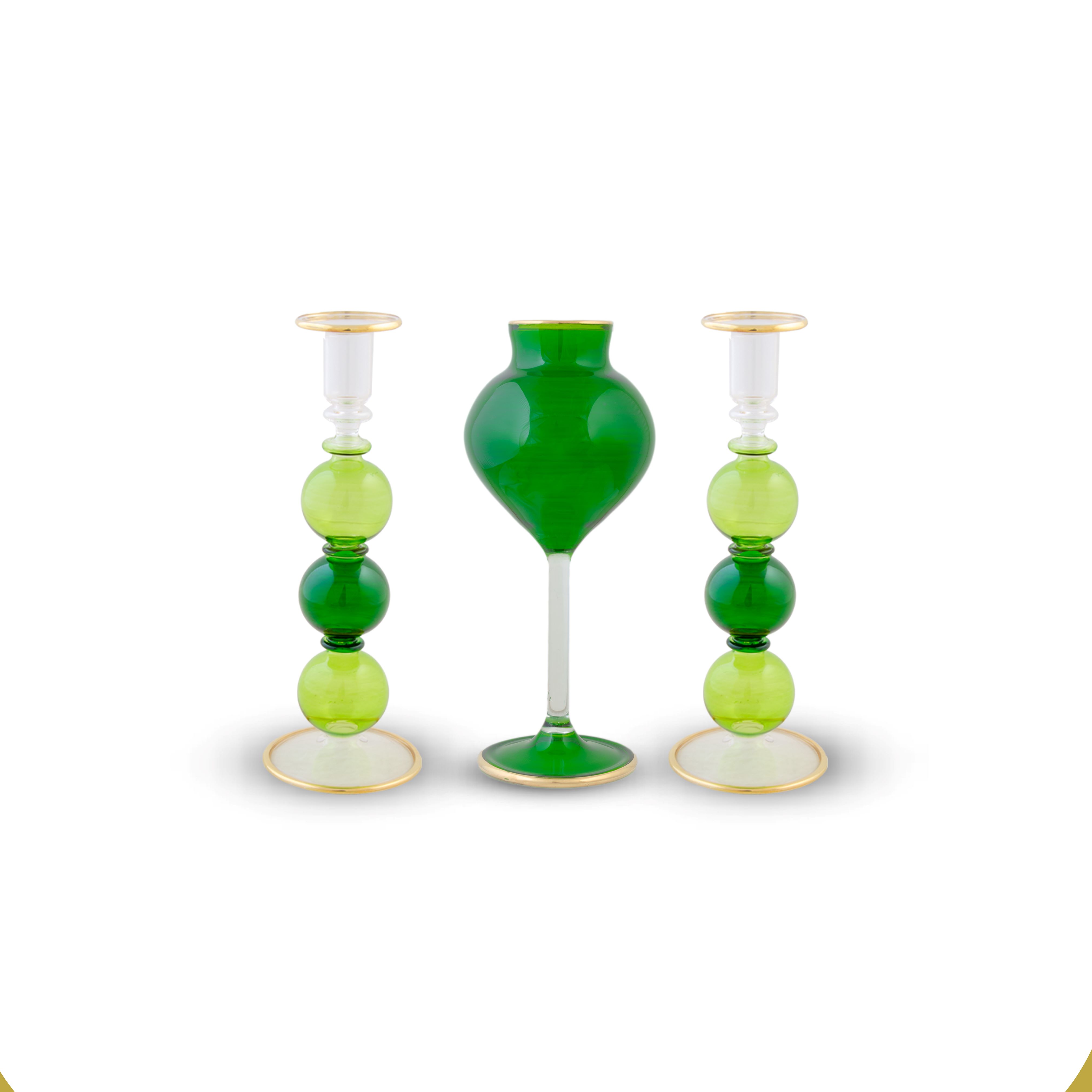 Candlesticks, & vase 0