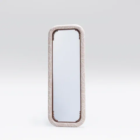 Dalila Mirror - Upholstered Beech Wood Frame with Turnery 0