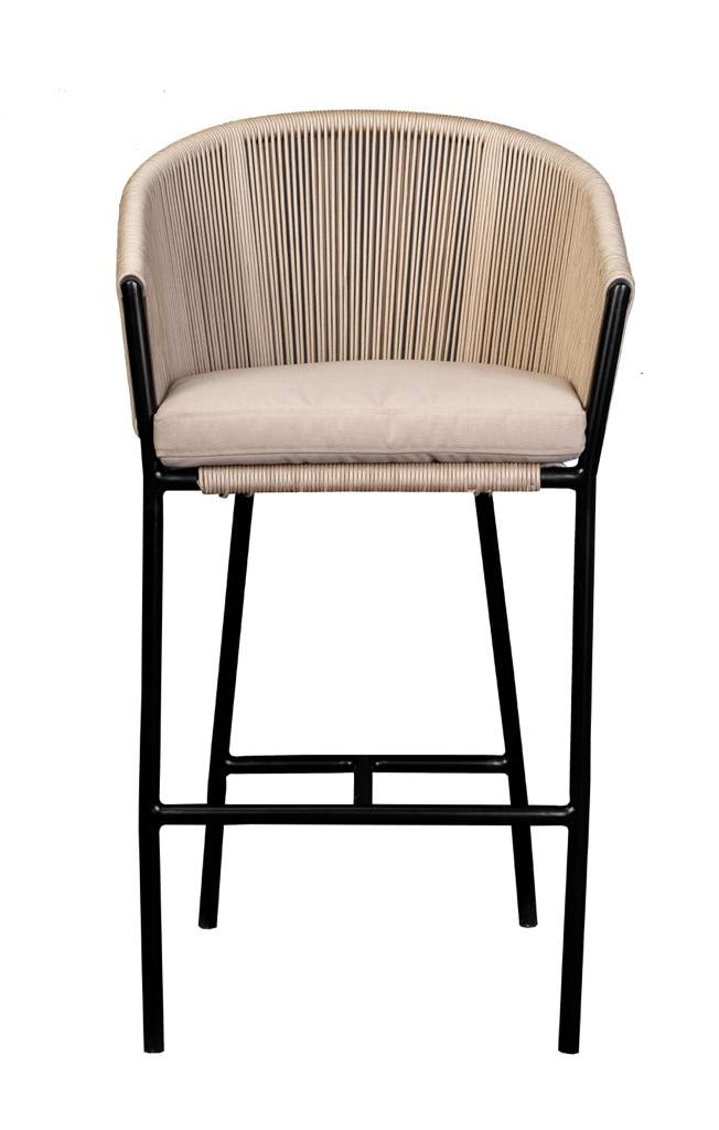 Ango Powder-Coated Aluminum Bar Chair with Ropes 1