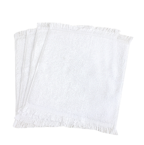 Frost White Fringe Guest Towel Set 1