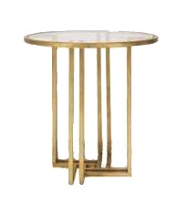Crux Side Table - Antique Gold Base - Mirror\Glass Top 0