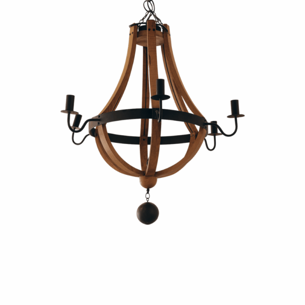 Kefi Rustic Wood & Metal Chandelier 0