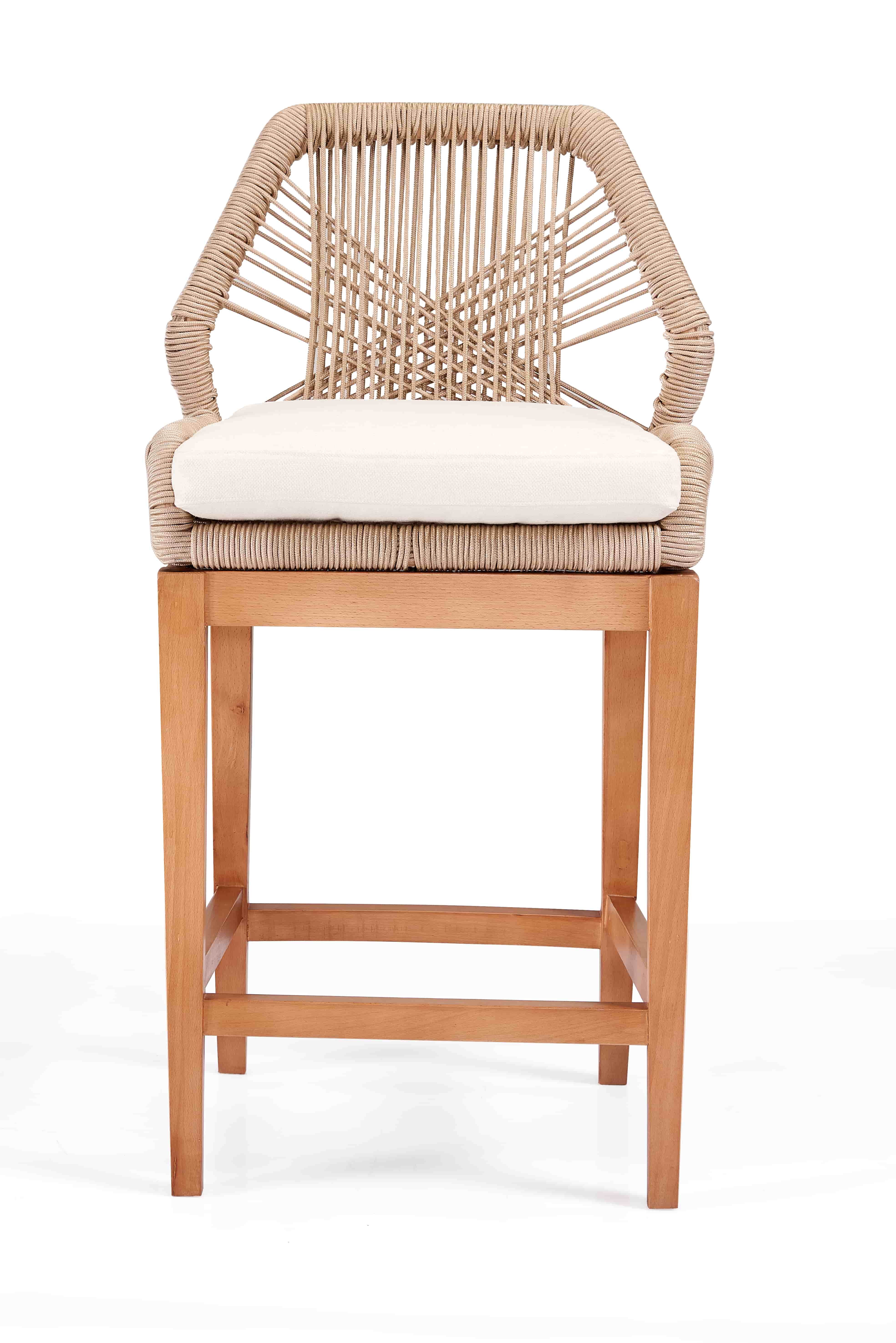 Loom Handcrafted Jute Rope Barstool With Zan Wood Frame 1