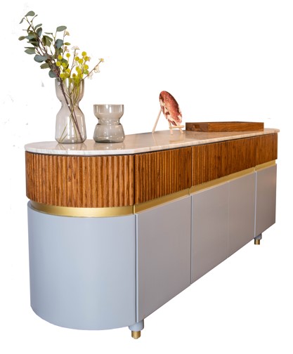 Buffet 02 - Italian Marble Top With Solid Oak Strips 0