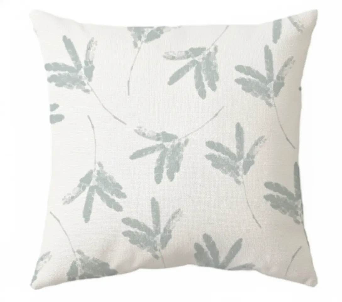 Cascabel Cushion (Lines) - White & Green 0