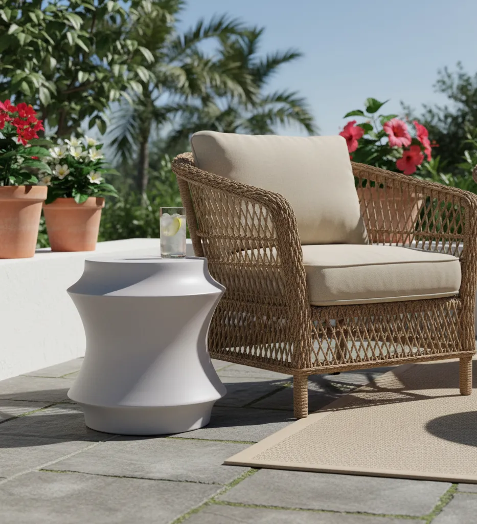 X Fiberglass Side Table 1