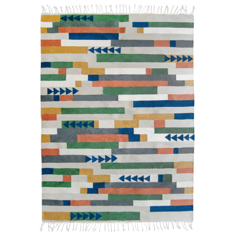 El Delta Handwoven Wool Rug – Multicolor Modern Geometric Design 0