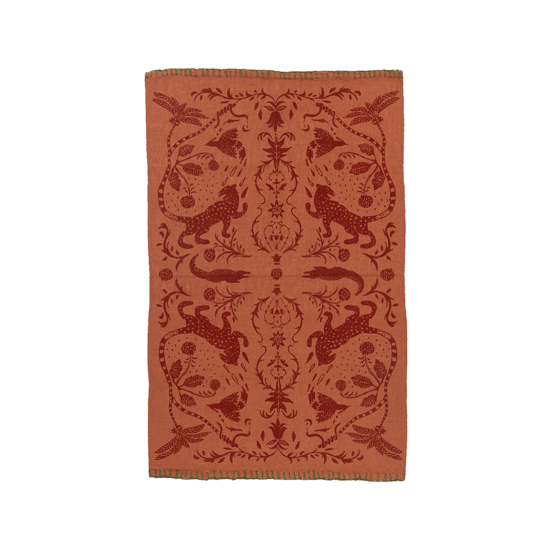 Fauna Handwoven Cotton Kilim Rug – Intricate Floral Design 0