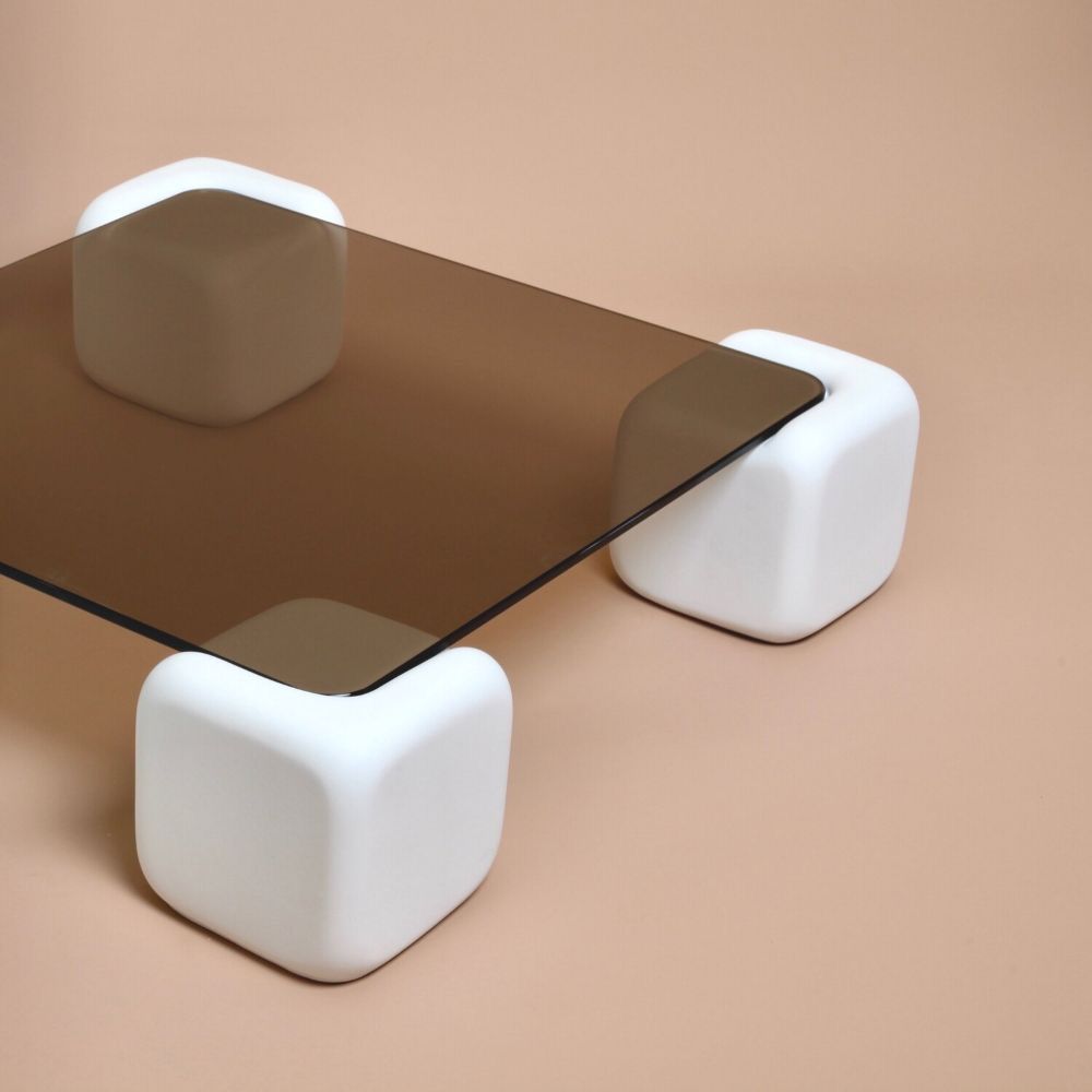 Dice Coffee Table - Glass Top - Square Shape 0