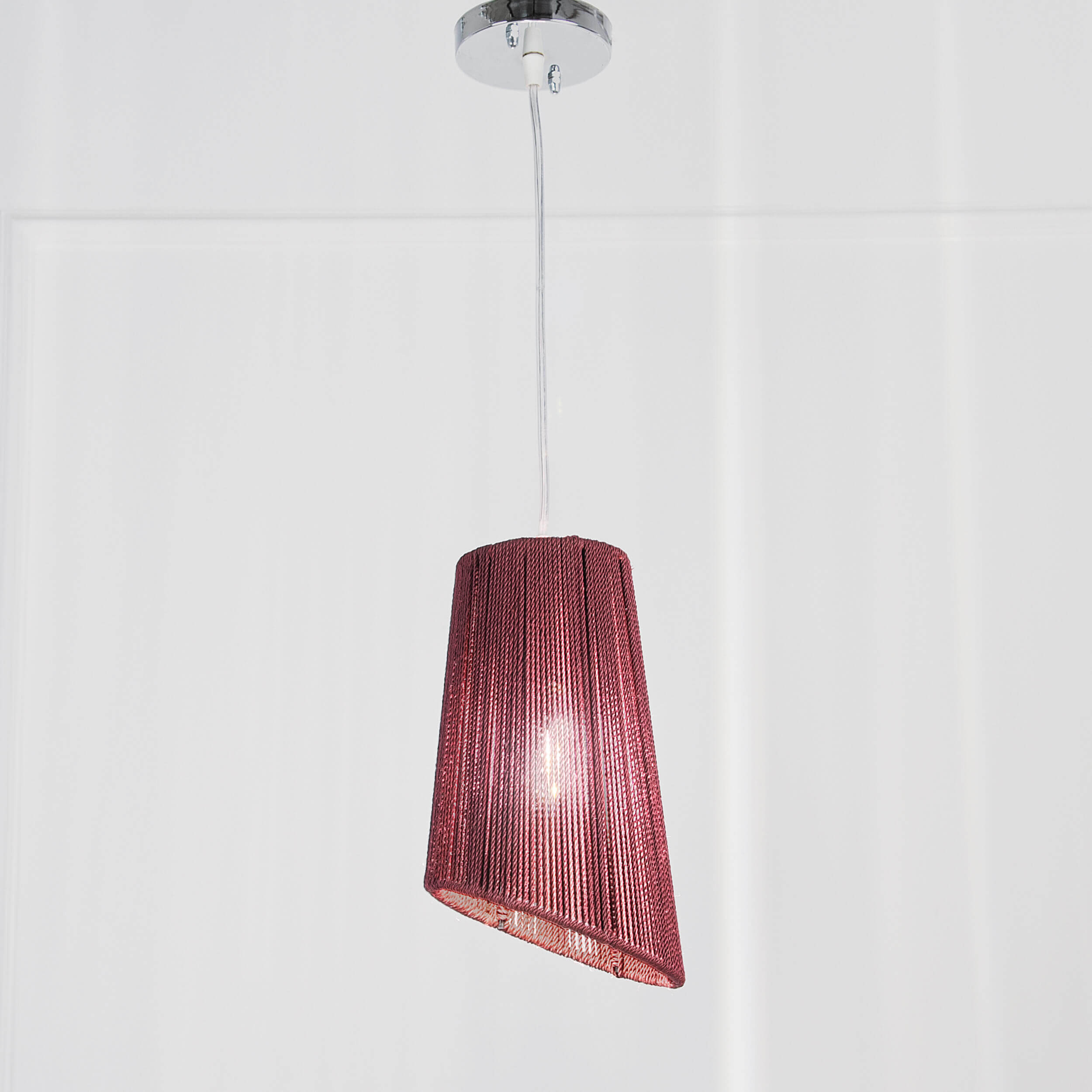 Makrmya Ceiling Lamp With Burgundy Shade – Artistic Light & Texture - A40 1