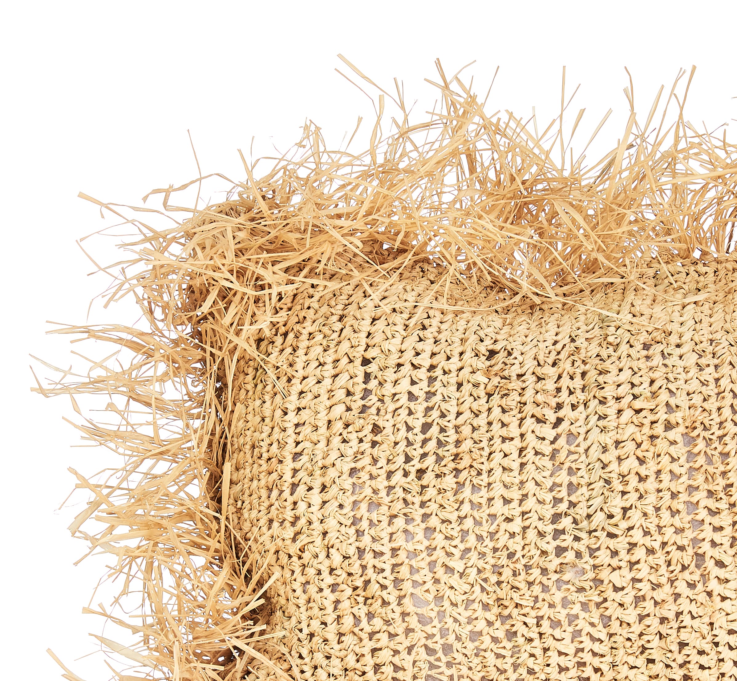 Rectangle Raffia Cushion with Fringe 1
