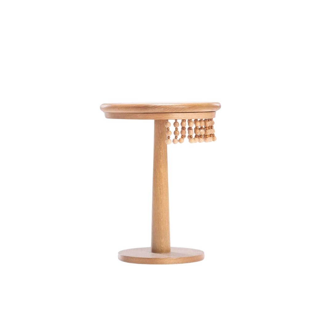 Shakhaleel Oak & Beech Wood Side Table Set With Turnery 1