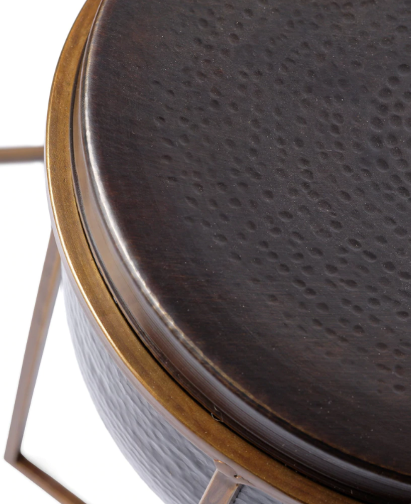 Bondoka Table - Small - Premium Brass - Round Design 3