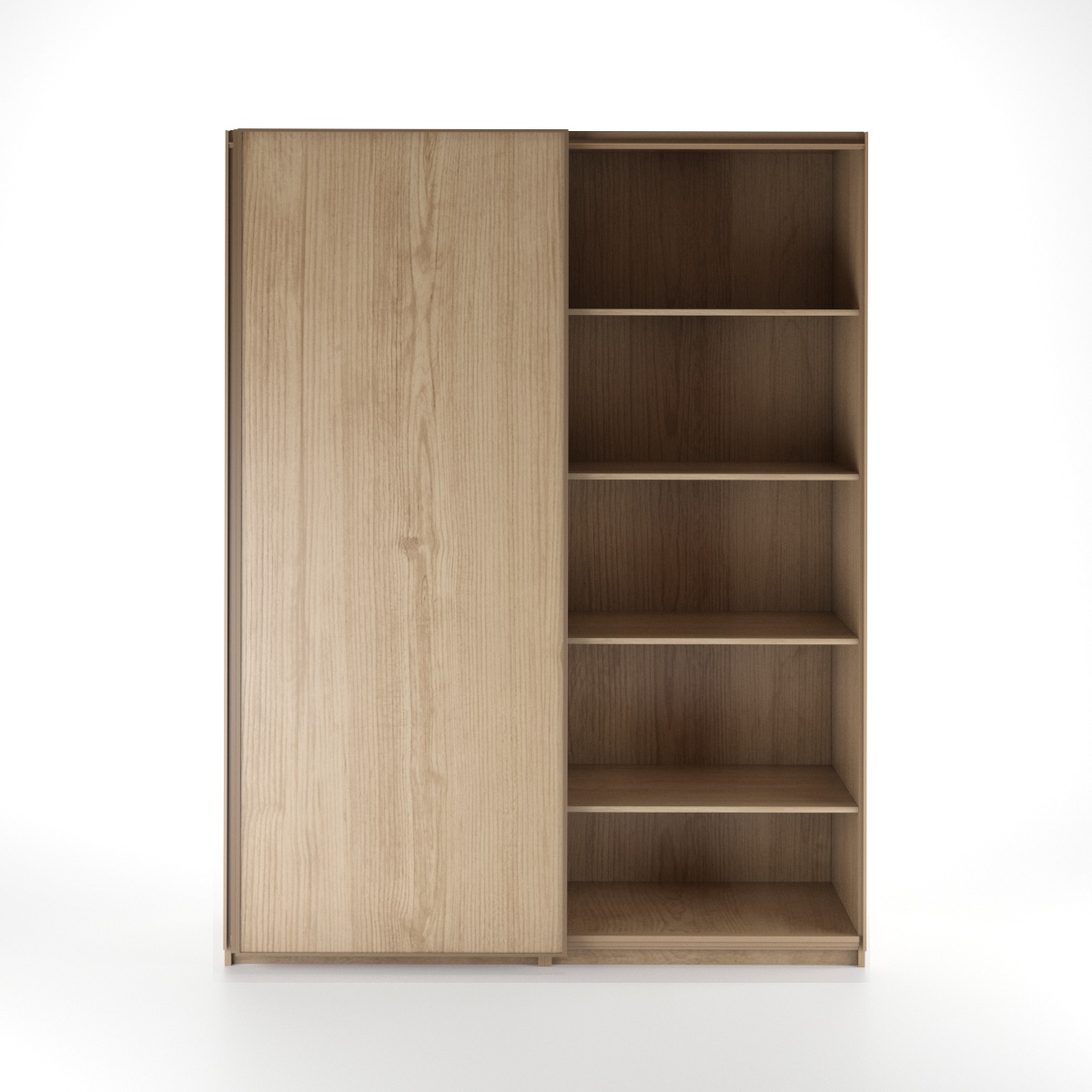 Elegant Oak Veneer Wardrobe With Sliding Doors - 220 cm 3