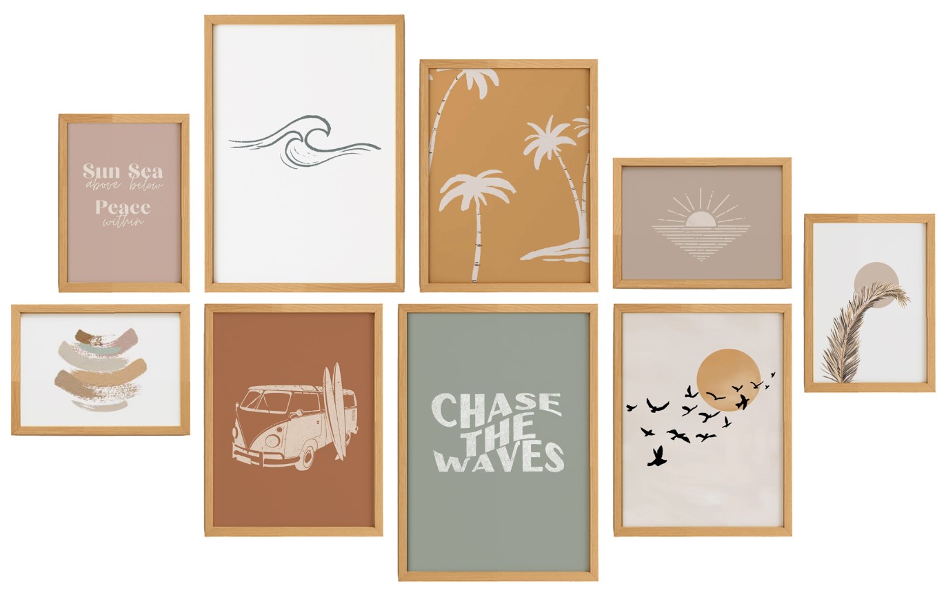 Beach Vibe Gallery Wall (Set of 9) 0
