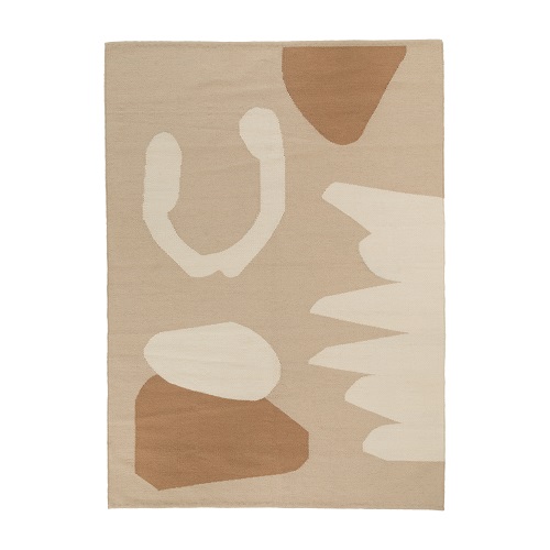 Hazel Handwoven Wool Rug – Wool on Cotton Base With Modern Abstract Art 0
