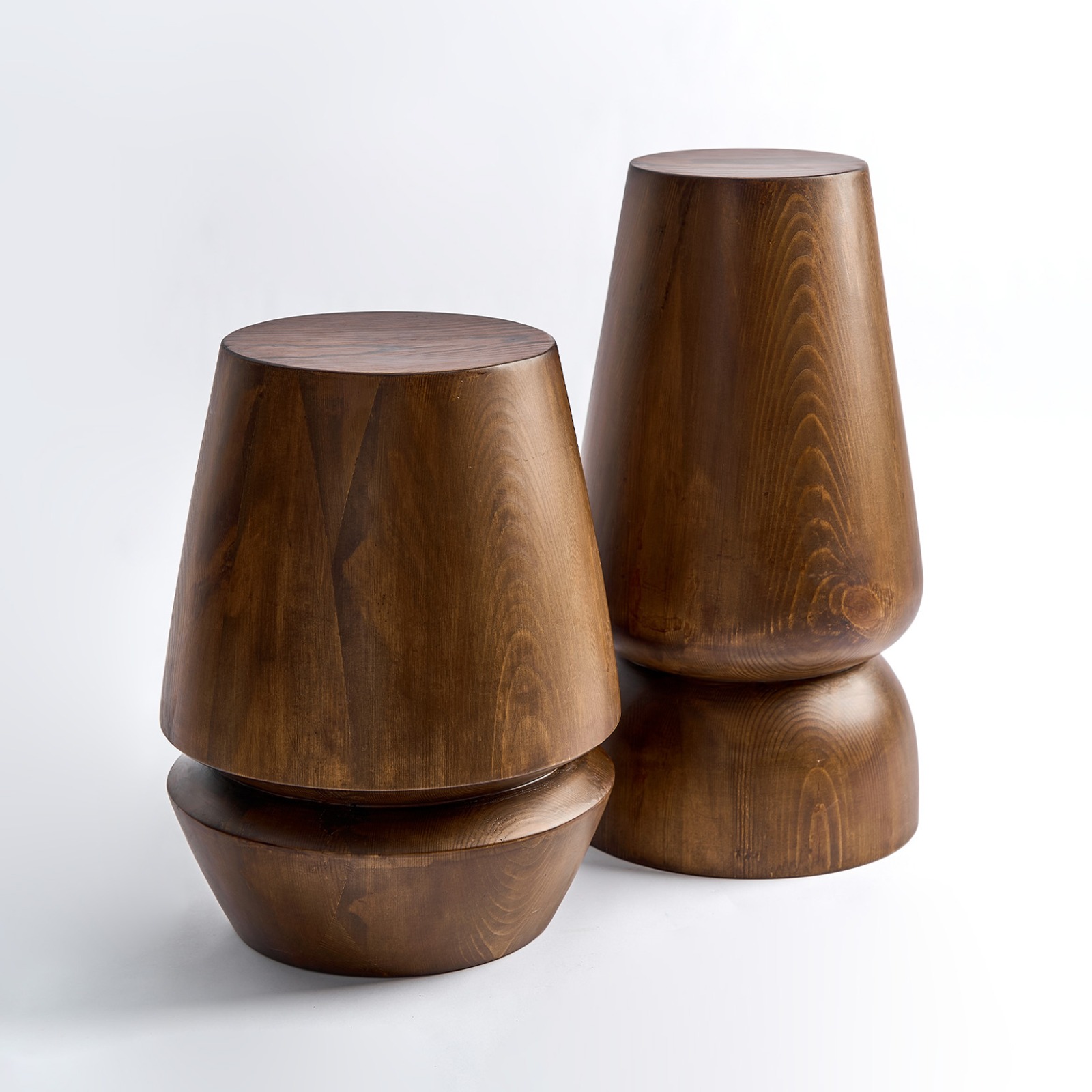 Hammers Set of 2 Wooden Tables - Beech Pine Wood 0