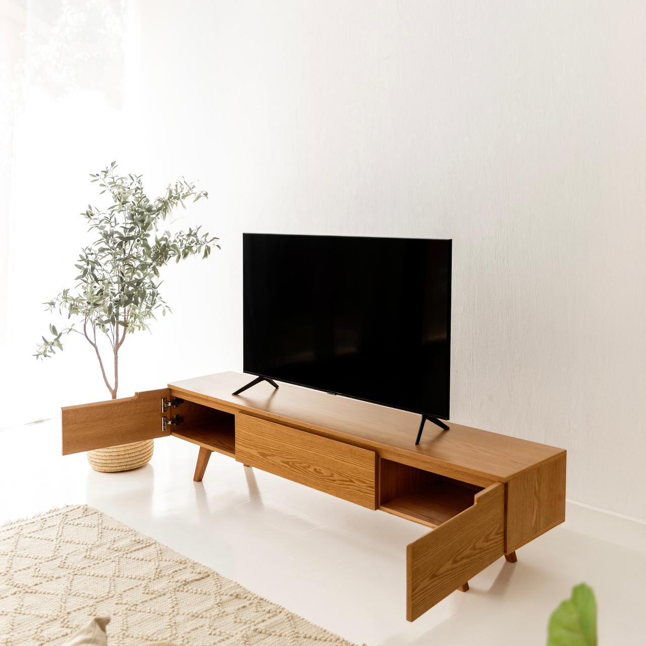 Luca Beech Wood TV Unit With Sleek Design 3