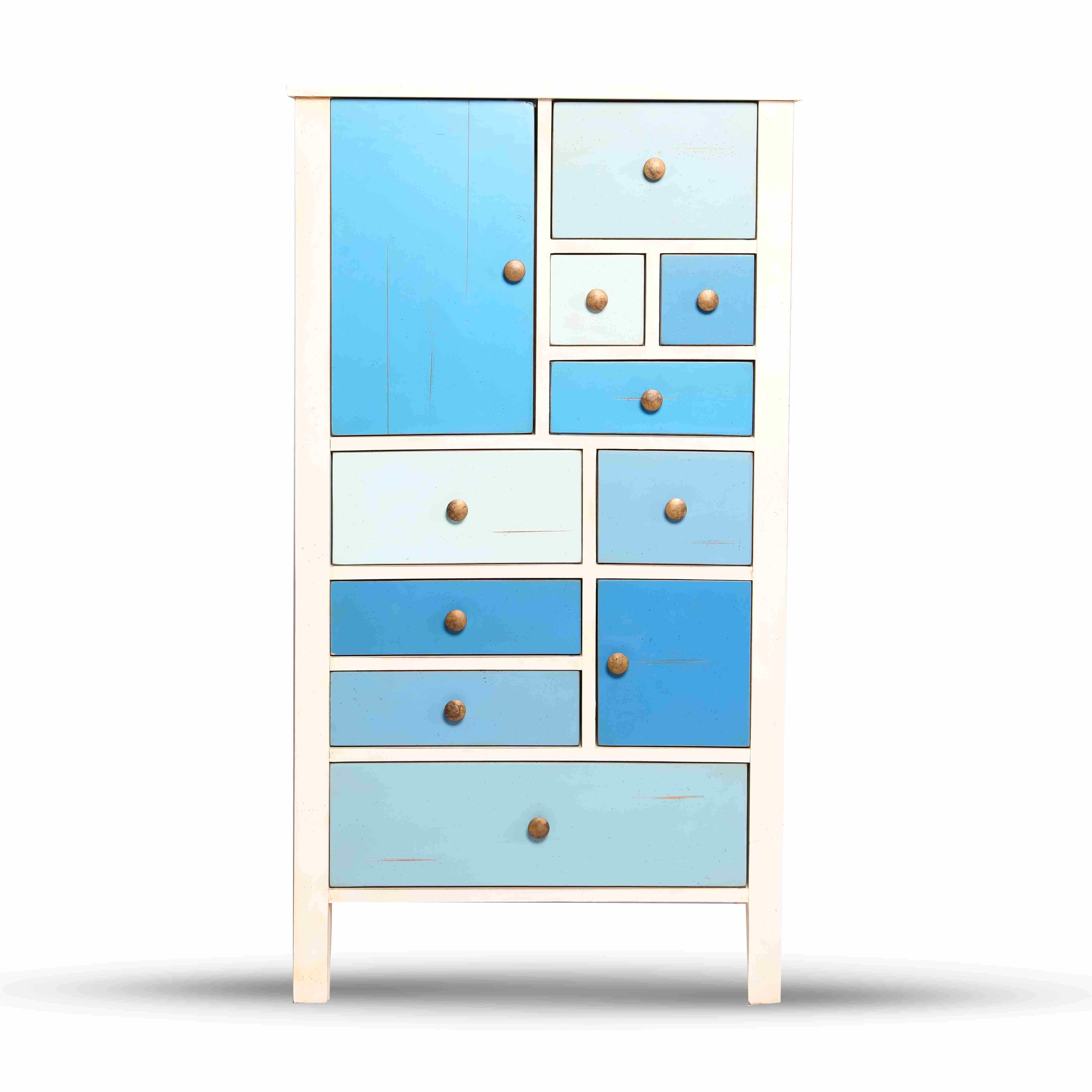 Multi-colored Chest of Drawers (Blue) 0